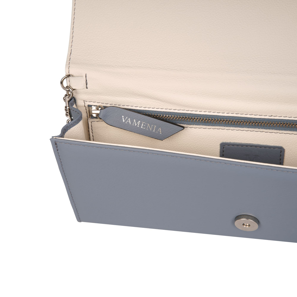 Lange Clutch Bag aus Kalbsleder in blau -BONA DEA-